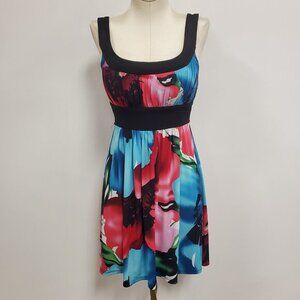 Vintage Love Tease Y2K Babydoll Mini Dress Size S Preppy Floral Watercolor Artsy